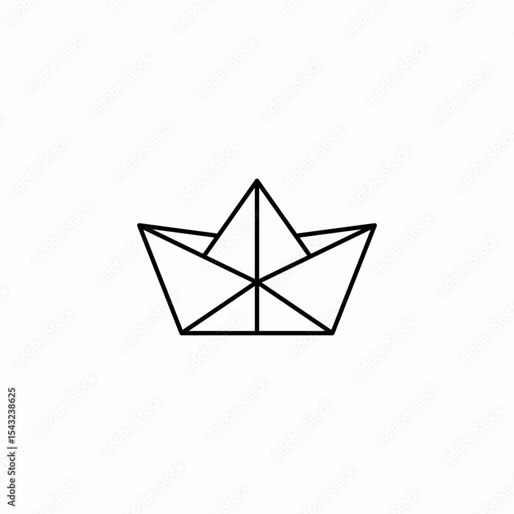 Naklejka premium papercraft ship icon sign vector