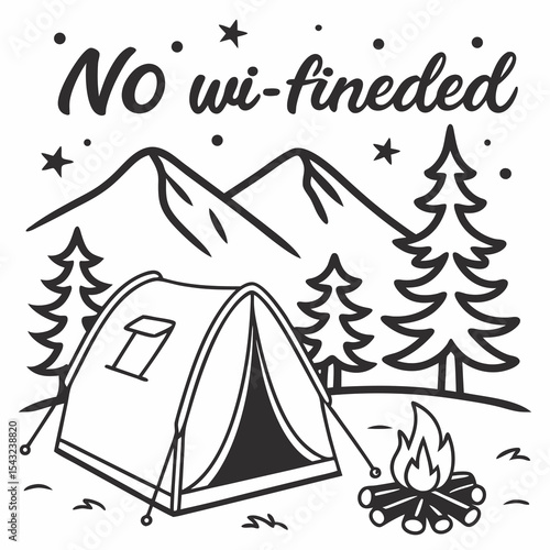 No wifi needed camping adventure mountains tent