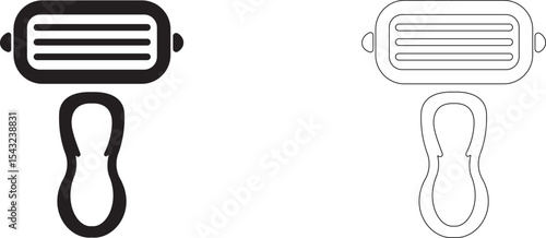 Disposable razor. Personal hygiene and grooming vector icon.