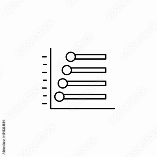 point line graph icon sign vector