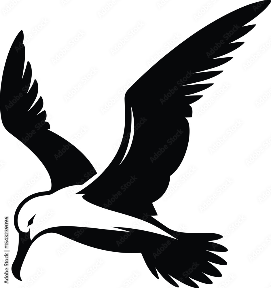 Naklejka premium Bird silhouette vector illustration isolated on a white background