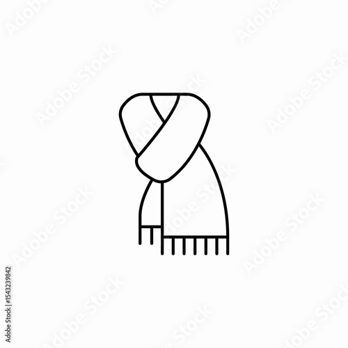 warm scarf icon sign vector