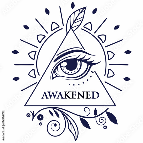 Awakened eye spiritual enlightenment triangle design