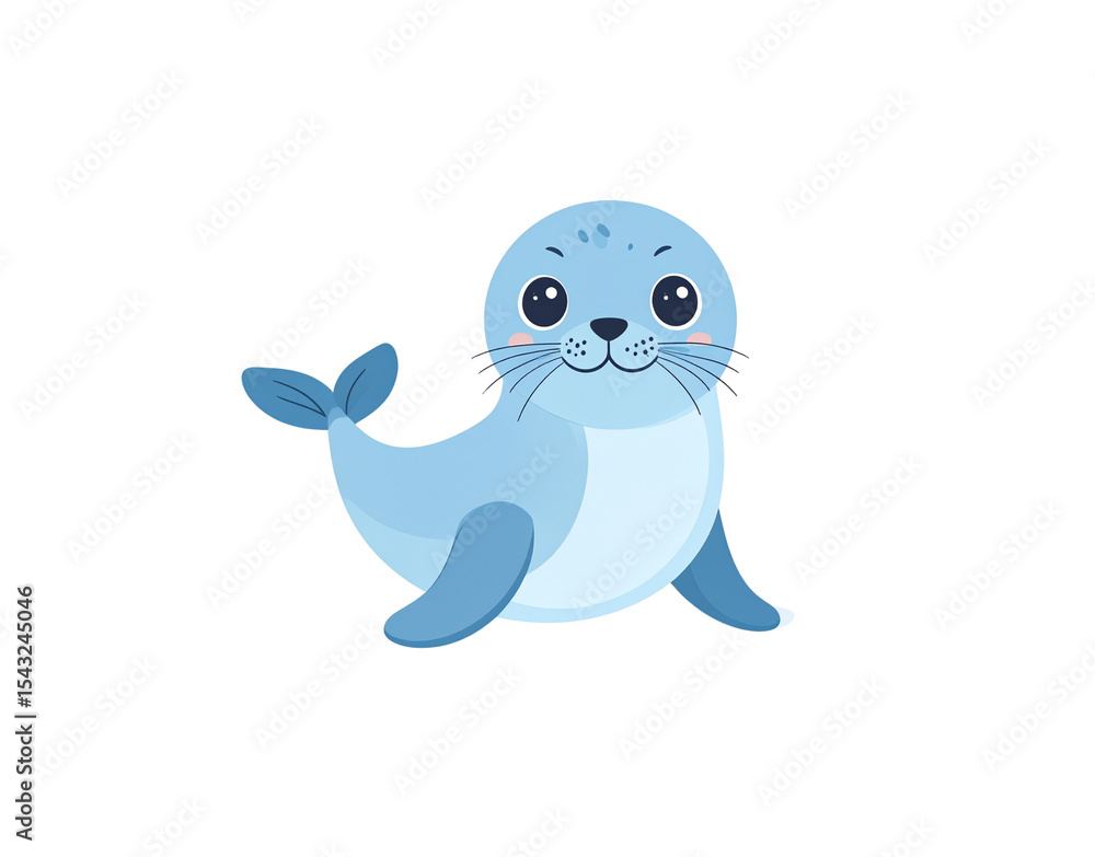Adorable Cartoon Seal with Big Eyes and a Friendly Smile Illustration. Adorable Cartoon Seal with Big Eyes and a Friendly Smile Illustration.