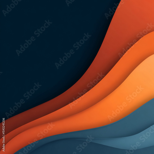 Abstract Colorful Waves Design Background featuring vibrant orange and blue hues