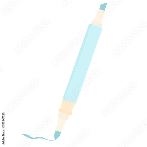 pastel blue double-tip pen, perfect for note-taking, calligraphy, and back to school use.