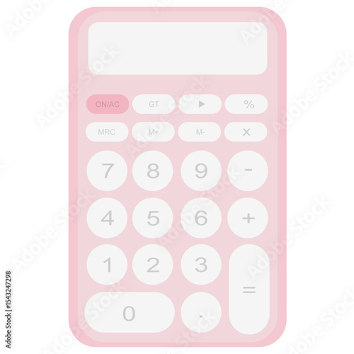 cute pink calculator with rounded buttons, perfect for math class and back to school use.