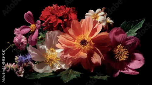 Vibrant Flower Bouquet Closeup