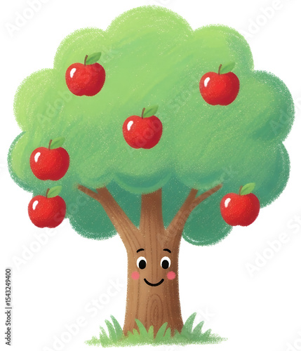 Illustrated Apple Tree