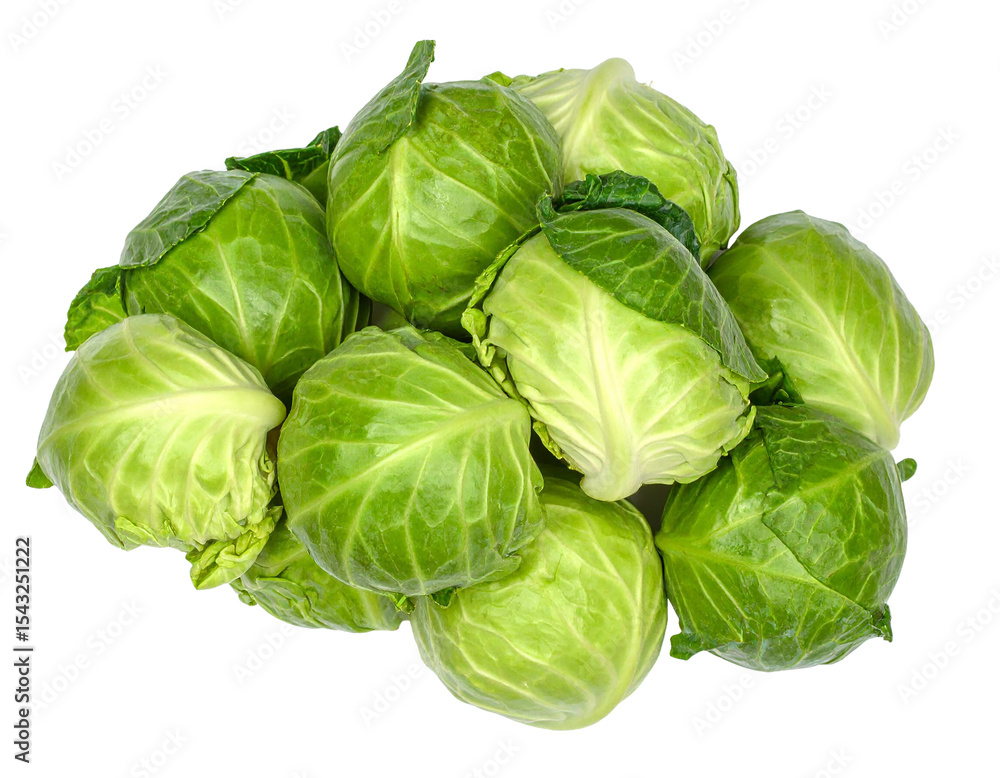 Fototapeta premium green cabbage isolated on transparent background, png