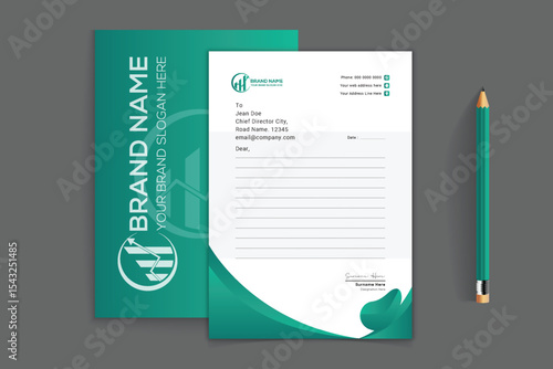 tow side corporate shape modern Gradient luxury Letterhead Design 