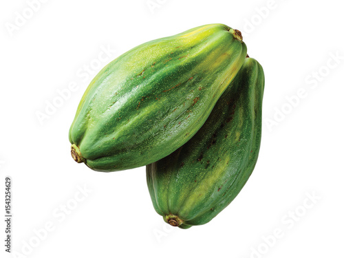 Wallpaper Mural Vibrant green papaya juicy ripe slice isolated on a transparent or white background Torontodigital.ca