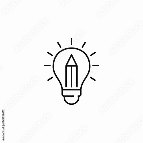 bright writer idea icon sign vector