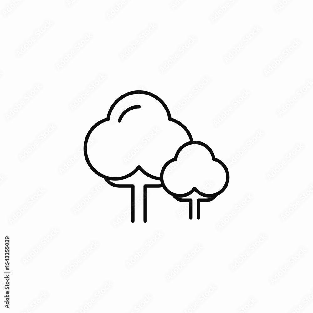 cloud tree icon sign vector cloud tree icon sign vector