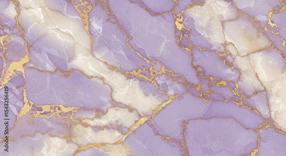 Fototapeta premium Elegant Lavender and Gold Marble Texture Background