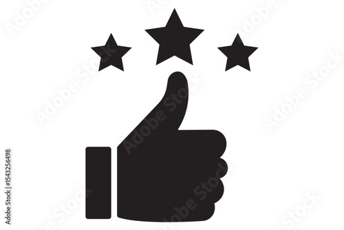 Star Rating Icon. Thumbs Up Icon. Like, thumb up and stars, Rating icon. Thumbs up icon gives a star review. Rate icons.