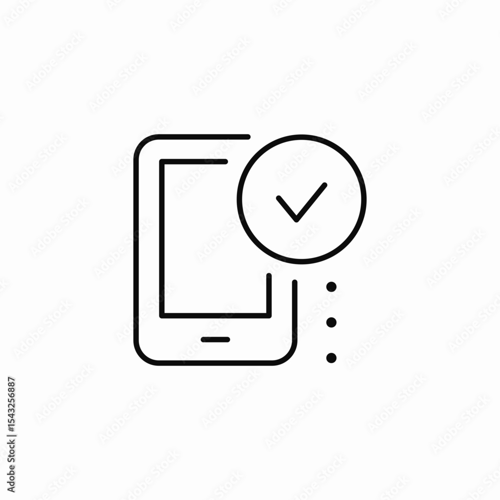 mobile process completion icon sign vector mobile process completion icon sign vector
