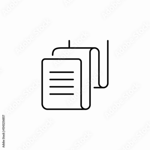 long paper document icon sign vector