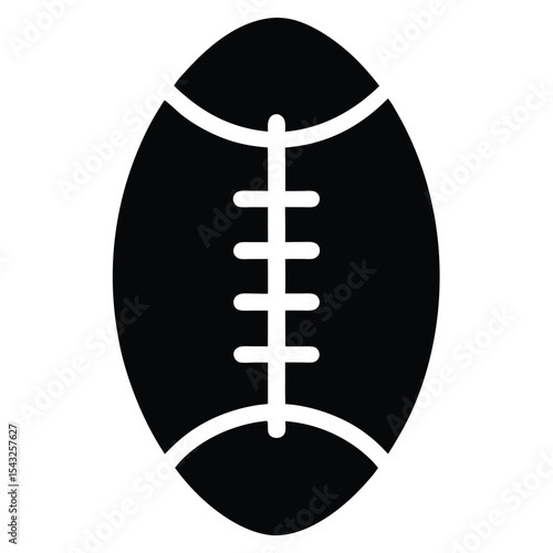 Simple black and white illustration of an american football for sports and teamwork designs