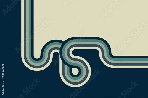 Artistic retro background featuring interwoven striped lines in muted tones