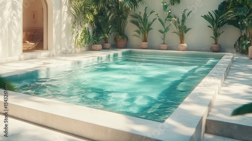 Tranquil Oasis: Sun-Drenched Poolside Escape