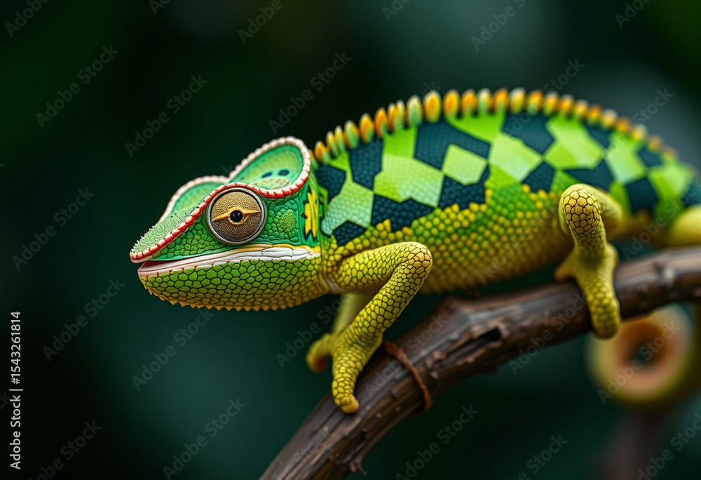 Fototapeta premium chameleon on a branch