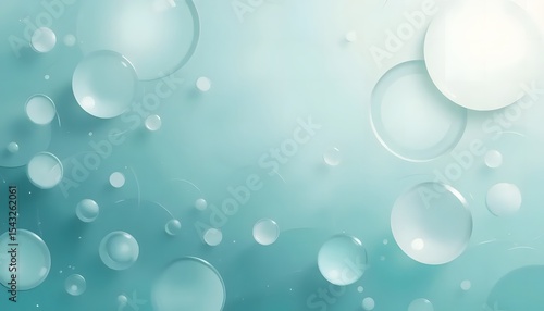 Wallpaper Mural Pale Turquoise Background with Floating Circular Elements – Minimal Abstract Design Torontodigital.ca
