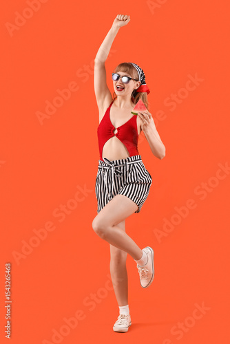 Young woman with fresh wate...