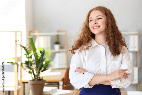 Young businesswoman working...