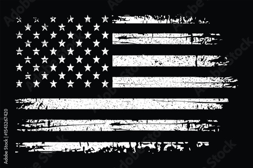 Grunge Black White Flag Design
