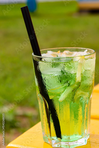 Bar cocktail and lemonade mojito