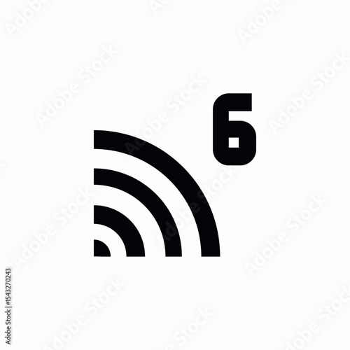 6g signal icon sign vector