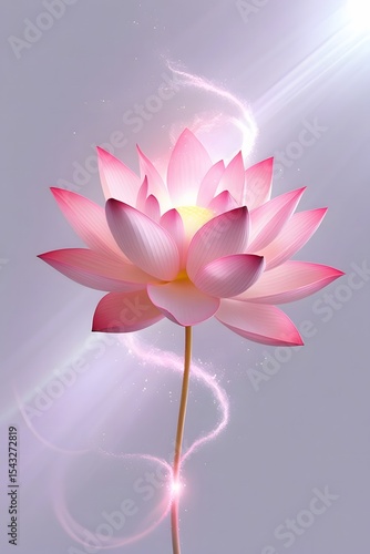Dreamlike Lotus Design Highlighting Illumination and Graceful Petals