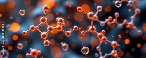 molecular view of cinnamon's cinnamic acid inhibiting cholesterol synthesis enzymes, glowing chemical interactions.