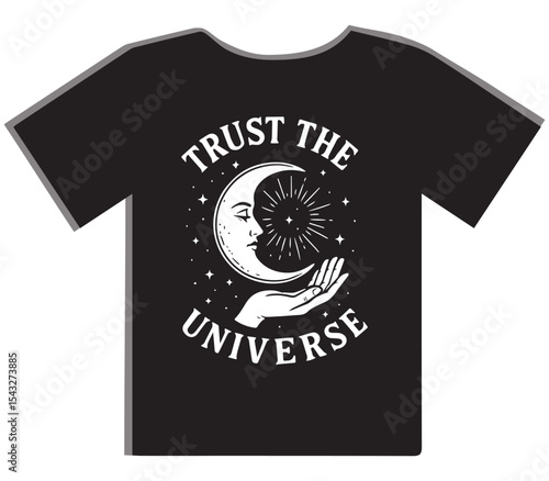 Trust The Universe Celestial Hand T-Shirt Design
