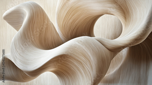 Wallpaper Mural Abstract Wooden Forms Intertwined Curves and Swirls Torontodigital.ca