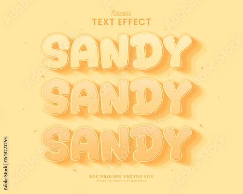 decorative sandy yellow editable text effect design