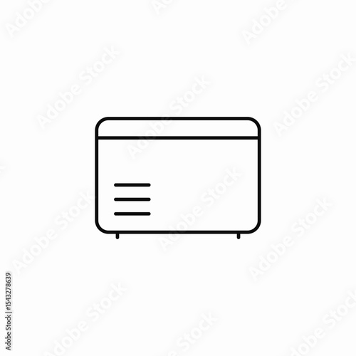 wide lid freezer icon sign vector