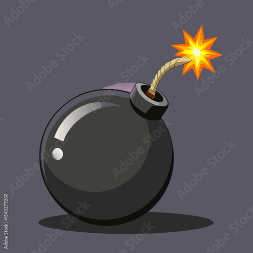 bomb with burning fuse