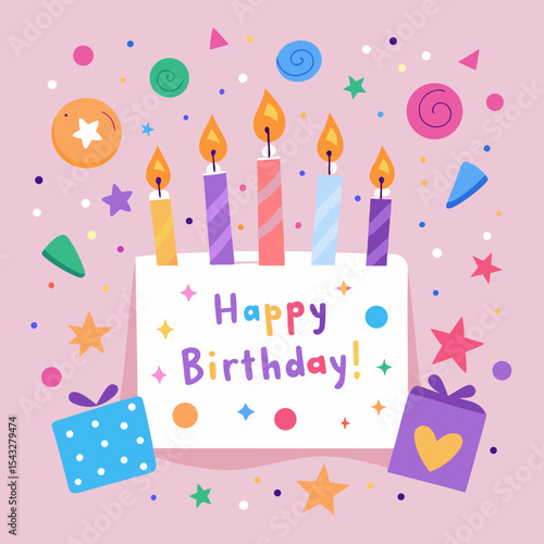 happy birthday card with cake