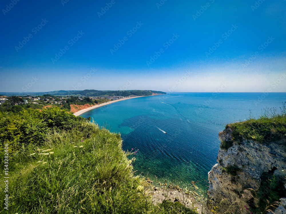 Naklejka premium Seaton coast and beach in Devon