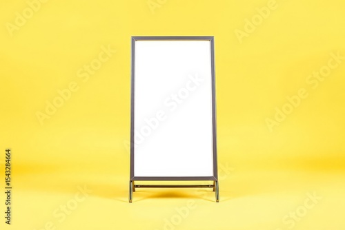 Blank Sandwich Board Sign On Yellow Background