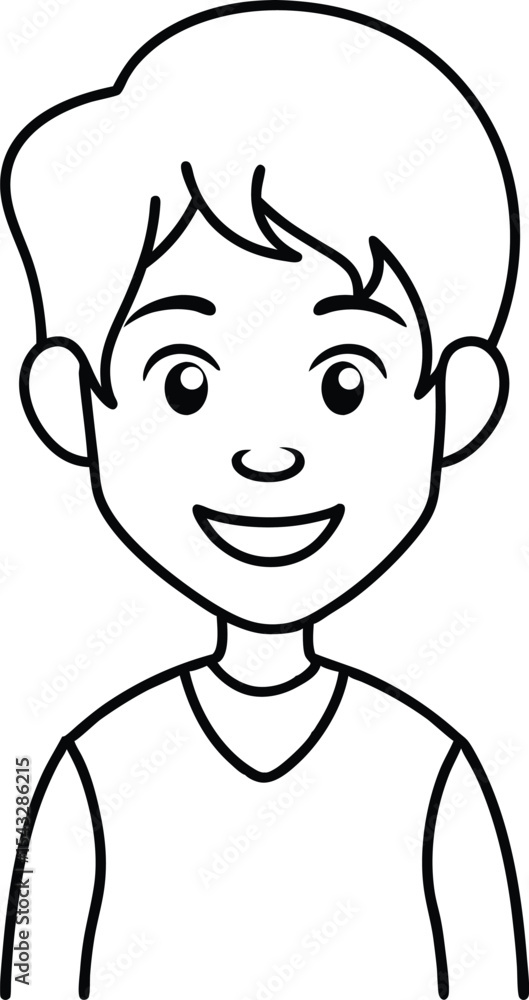 Happy child avatar outline vector. Happy child avatar outline vector.
