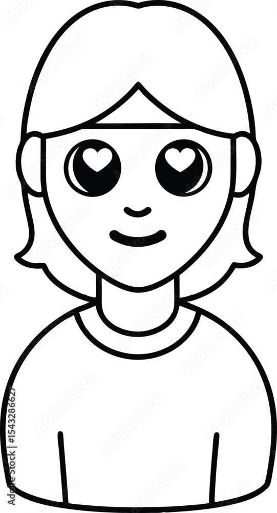 Heart Eyes Emoji Style Avatar Icon. Heart Eyes Emoji Style Avatar Icon.