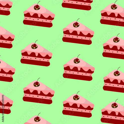 Tort urodzinowy – wektorowa ilustracja ciasta