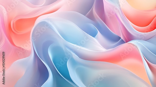 Wallpaper Mural Abstract design of flowing, soft shapes in pastel colors. Torontodigital.ca
