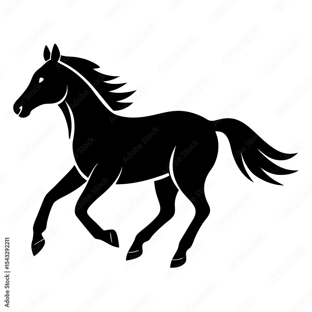 Galloping Horse Silhouette Vector Galloping Horse Silhouette Vector