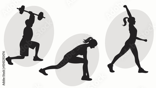 Woman Doing Squat Exercise Vector