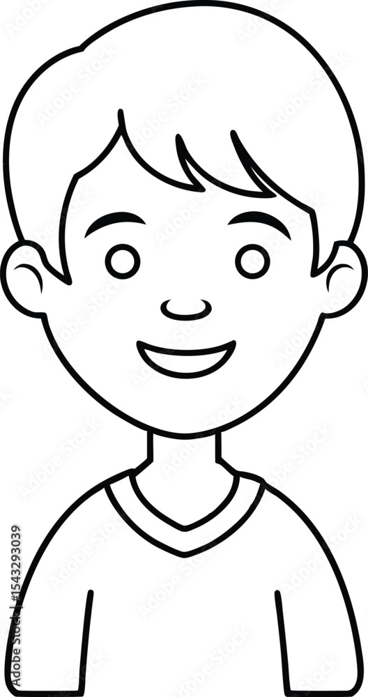 Smiling boy face avatar icon. Smiling boy face avatar icon.