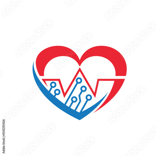 digital heartabstract logo modern style